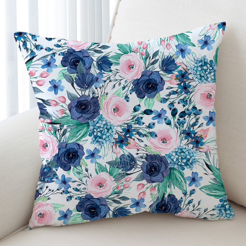 Image of Blue & Pink Roses SWKD1195 Cushion Cover