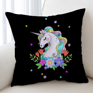 Floral Unicorn SWKD1913 Cushion Cover