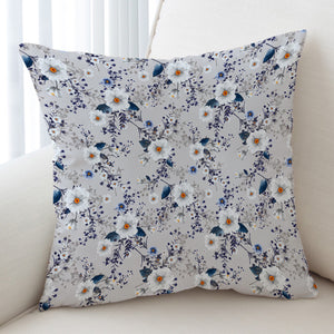 White Flowers SWKD2166 Cushion Cover