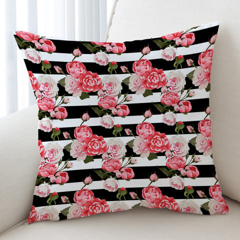 Image of Stripe Roses SWKD2484 Cushion Cover