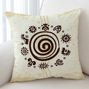 Ancient Egypt Hieroglyphic Around Spiral SWKD3331 Cushion Cover