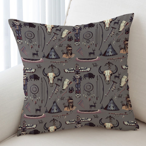 Image of Brown Hunter Bohemian Pattern SWKD3337 Cushion Cover