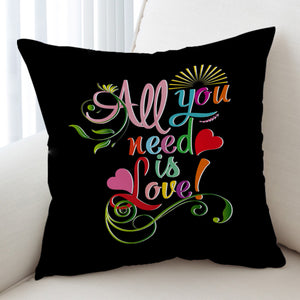 Colorful All You Need Is Love SWKD3348 Cushion Cover