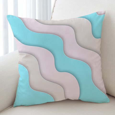 Image of White & Mint Waves SWKD3355 Cushion Cover