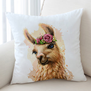 Flower Brown Female Alpaca SWKD3360 Cushion Cover