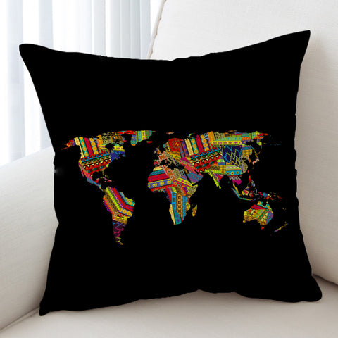 Image of Colorful Aztec Map SWKD3370 Cushion Cover