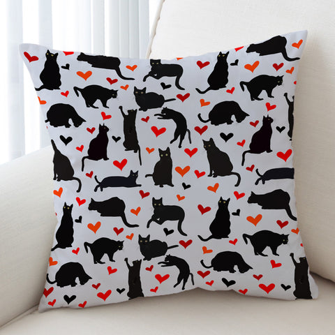 Image of Cats & Hearts Monogram SWKD3388 Cushion Cover