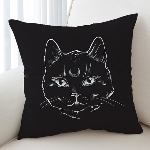 Image of B&W Moon Cat SWKD3651 Cushion Cover