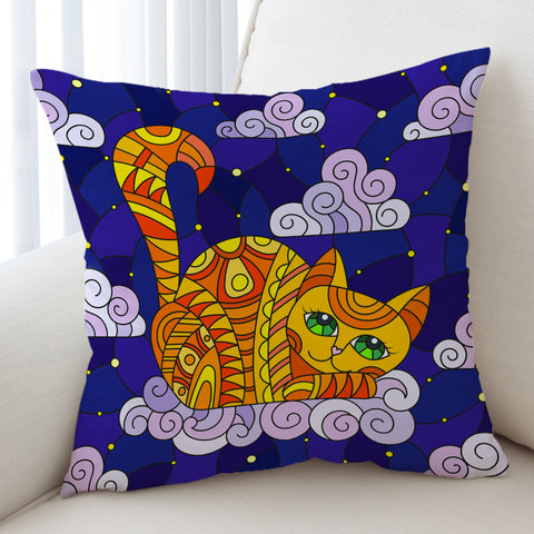 Image of Lying Yellow Aztec Cat SWKD3658 Cushion Cover