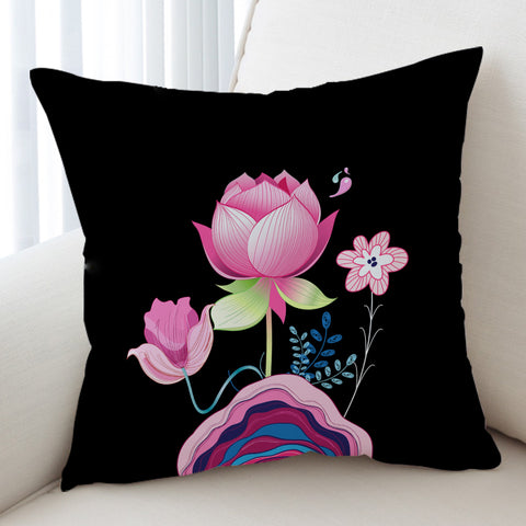 Image of Lotus Flowers Illustration SWKD3661 Cushion Cover