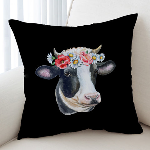 Image of Floral Dairy Cattle SWKD3663 Cushion Cover