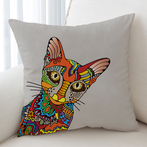 Image of Colorful Aztec Sphynx  SWKD3664 Cushion Cover