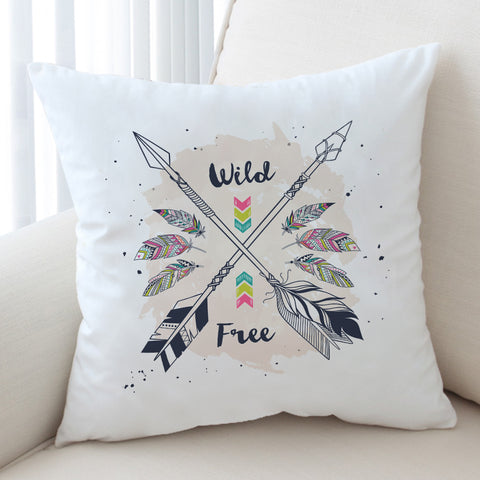 Image of Wild & Free Pink Feather & Arrows  SWKD3670 Cushion Cover