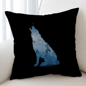 Night Forest Wolf SWKD3673 Cushion Cover