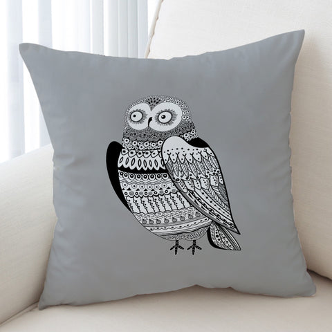 Image of B&W Aztec Owl SWKD3674 Cushion Cover