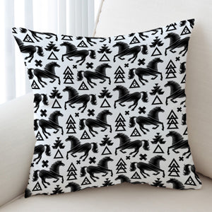 Multi Triangles & Black Horses SWLM3678 Cushion Cover