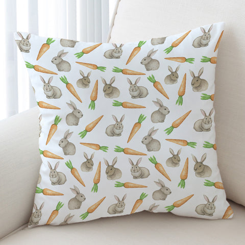 Image of Rabbits & Carrots Monogram SWKD3680 Cushion Cover