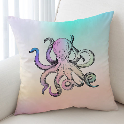 Image of Multicolor Gradient Octopus SWKD3692 Cushion Cover