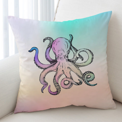 Image of Multicolor Gradient Octopus SWLM3692 Cushion Cover