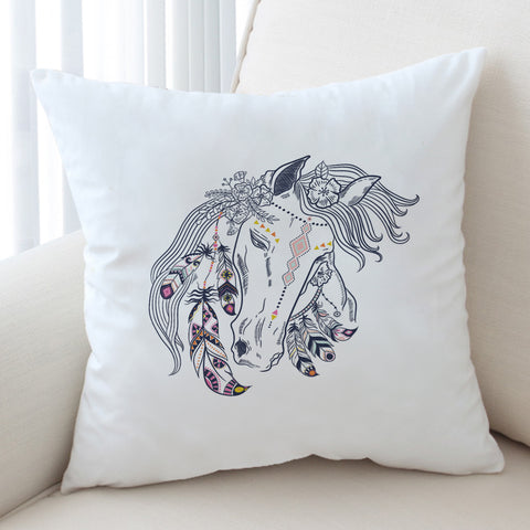 Image of Female Dreamcatcher Horse Sketch SWKD3694 Cushion Cover