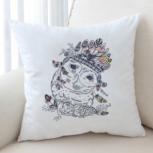 Feather & Floral Owl Sketch SWKD3695 Cushion Cover