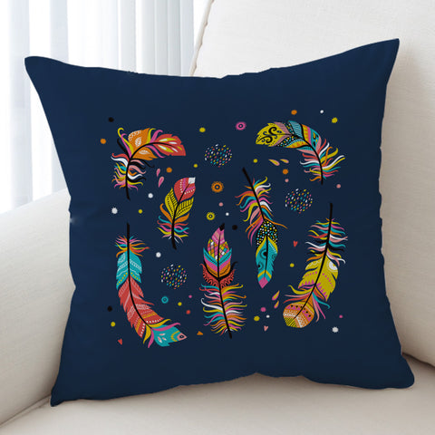 Image of Colorful Feather & Dot  SWKD3697 Cushion Cover