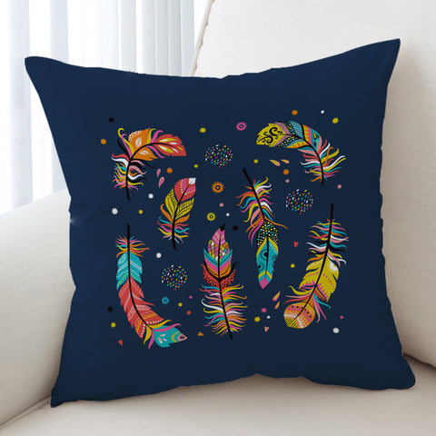 Image of Colorful Feather & Dot SWLM3697 Cushion Cover