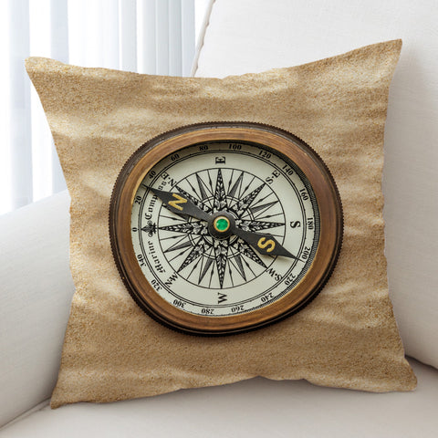 Image of Vintage Brown Compass SWKD3704 Cushion Cover