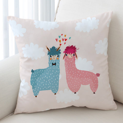 Image of Cute In-Love Alpaca SWKD3740 Cushion Cover