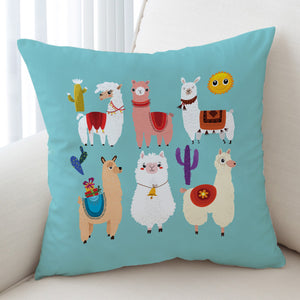 Cute Cartoon Alpacas SWKD3741 Cushion Cover