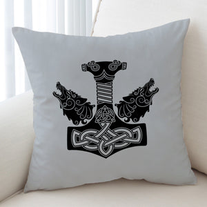 B&W Wolf Knife Warrior Logo  SWKD3742 Cushion Cover