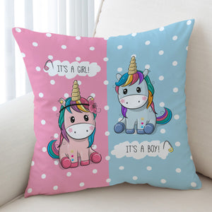 Cute Girl & Boy Cartoon Unicorn  SWKD3744 Cushion Cover