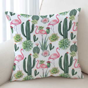 Cactus Flowers and Flamingos SWKD3745 Cushion Cover