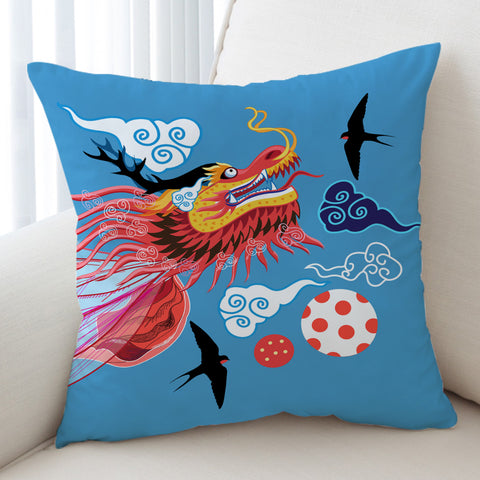 Image of Asian Dragon Head Japanese Art SWKD3755 Cushion Cover