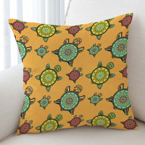 Image of Colorful Mandala Turtles Monogram  SWKD3764 Cushion Cover