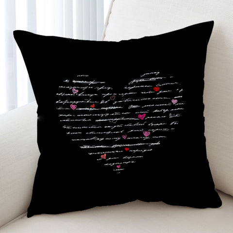 Image of Love Text in Heart  SWKD3799 Cushion Cover