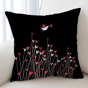 Heart Flower in Black  SWKD3806 Cushion Cover