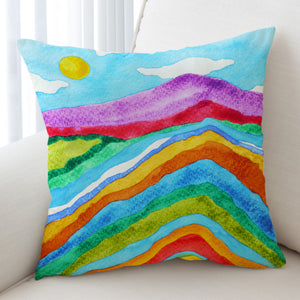 RGB Colorful Waves on Mountain  SWKD3808 Cushion Cover