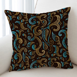 Gold Bandana Pattern in Brown SWKD3812 Cushion Cover