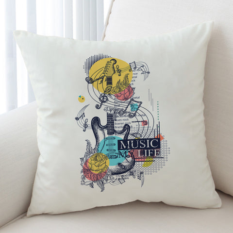 Image of Music Life - Electric Guitar Sketch SWKD3817 Cushion Cover