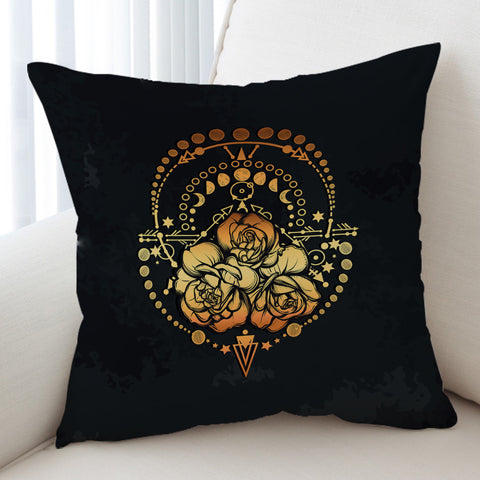 Image of Orange Rose Gold Zodiac  SWKD3826 Cushion Cover