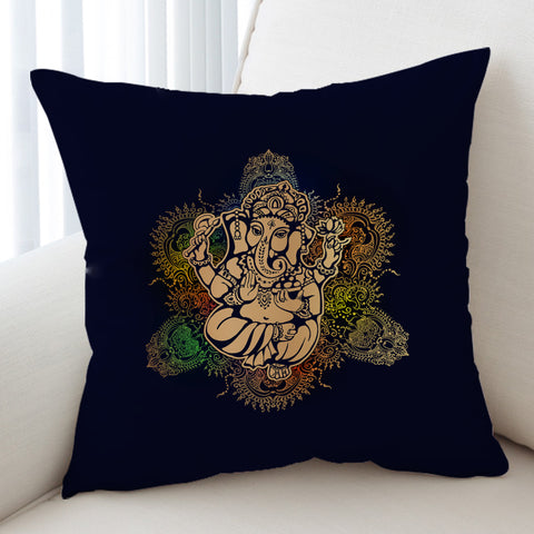 Image of Colorful Chakra Elephant Buddha SWKD3868 Cushion Cover