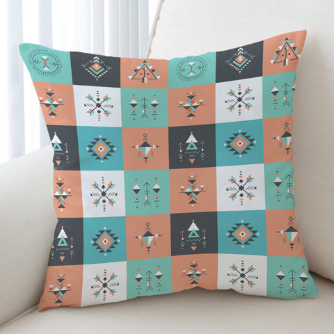 Image of Colorful Pastel Aztec Checkerboard SWKD3869 Cushion Cover