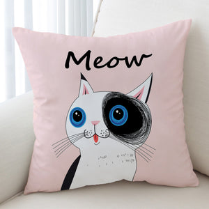 Cute Cat Meow Pink Theme SWKD3875 Cushion Cover