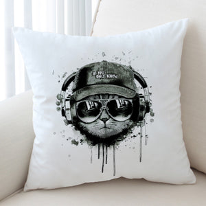 Swag Sunglass Music Headphone Cat  SWKD3880 Cushion Cover