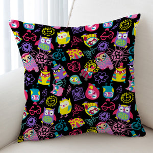 Cute Colorful Owls Cartoon SWKD3920 Cushion Cover