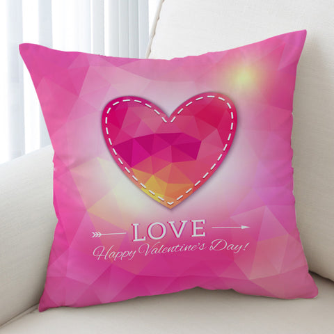 Image of Heart Geometric Valentine's Day SWKD3922 Cushion Cover