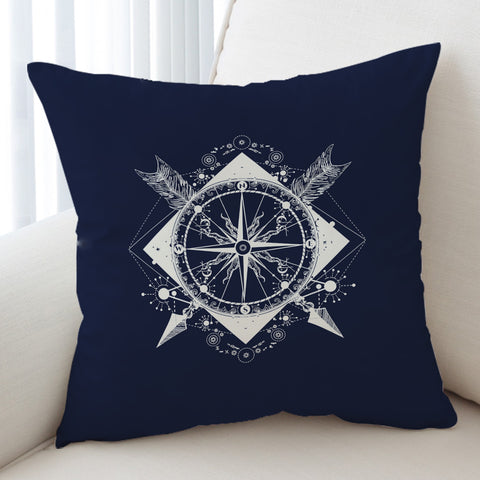 Image of Vintage Compass and Arrows Sketch Navy Theme SWKD3929 Cushion Cover