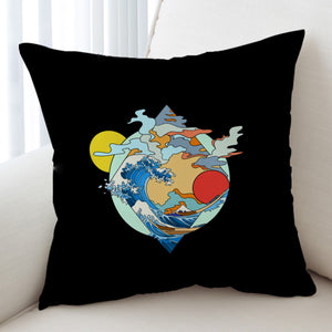 Ocean Waves Japan Art  SWKD3937 Cushion Cover