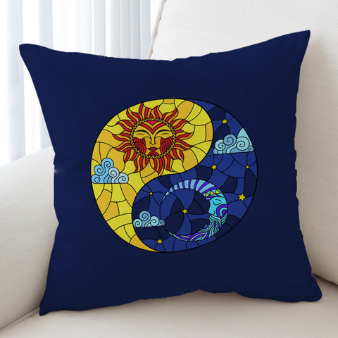 Image of Yin Yang Sun & Moon Geometric SWKD3940 Cushion Cover